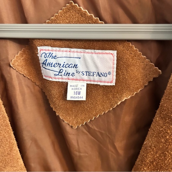 Vtg American Line STEFANO Fringed Suede Leather Cropped Concho Jacket - Picture 4 of 10